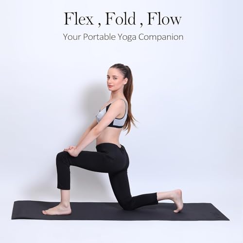 Image of Yoga Mats For Women and Men Exercise For Home Workout Gym Anti Slip EVA Material Yoga Mat 4Mm For Kids Gym Mats (Black, 4 mm)