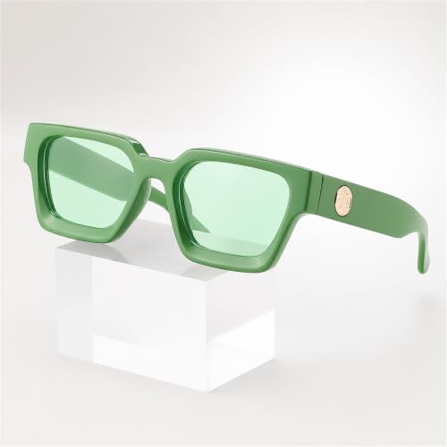 Image of FEISEDY Retro 90s Chunky Square Sunglasses for Women Men B2385