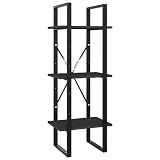 UERNGFTKM 3-Tier Book Cabinet Gray 15.7x11.8x41.3 Inches Engineered Wood Bookshelf for Home Office, Industrial Bookcase with 3 Shelves for Books and Decor