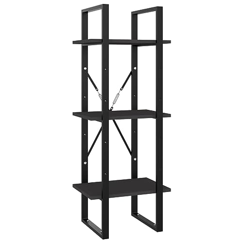 WEHUOSIF 3-Tier Grey Book Cabinet with Engineered Wood Shelves, 15.7