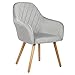 Wolmics 1 Chaise de Salle à Manger Velours avec Pieds en Bois Massif,Chaise Cuisine avec accoudoirs Chaise Fauteuil Style scandinave,Gris Clair