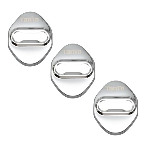 OKAYOHINN ダイハツ タントカスタム LA650S 660S ストライカー カバー ドアロック カバー メッキ アクセサリー 内装 パーツ 錆防止 ステンレス 3PCS 取り付け簡単【鏡面仕上メッキ】DCF-MSGY