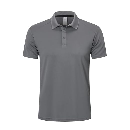 ZENGVEE 1er Pack Polo Homme Manches Courtes Golf Sport Respirant Séchage Rapide Tee Shirt Homme T-Shirts à Manches Courtes Rugby Travail T Shirt Running Outdoor Tshirt Loisirs 0428 Grey 3XL