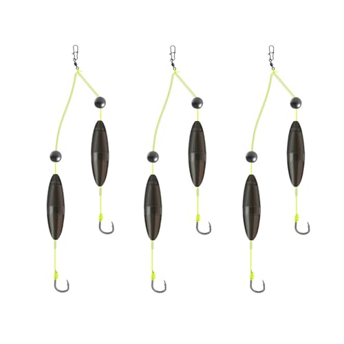 AMHDV Anzuelos Doble Anti-Bottom, Anzuelo de Pesca Pre-atado con Flotadores