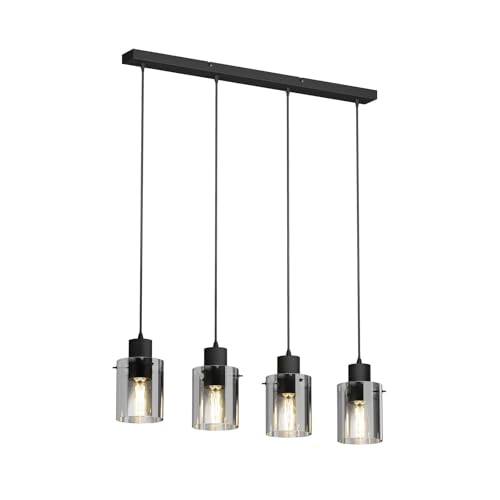 Lámpara colgante Kourtney de 4 llamas E27 para mesa comedor y salón moderno en color negro