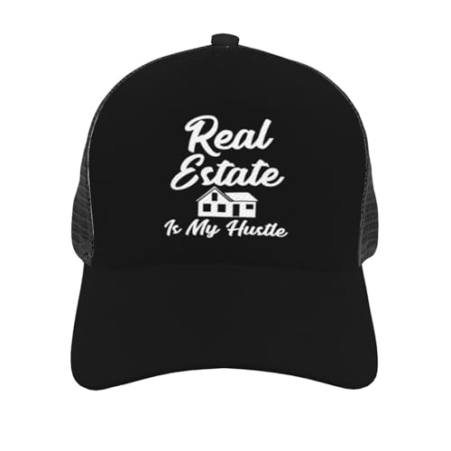 Real Estate is My Hustle Funny Realtor Gift Unisex Mesh Baseball Caps - Classic Adjustable Hat3