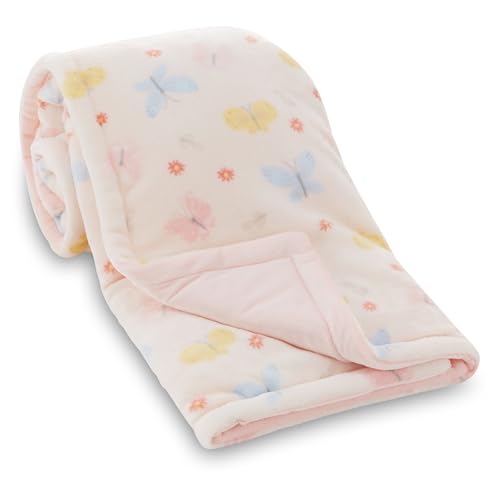 Image of 2-Ply Infant Blanket - Soft Fleece with Polyfill for Extra Fluffiness - Cozy and Warm Baby Blanket for Boys and Girls, 30x40 Inches - Dinosaur, Butterfly, Alphabet, Elephant, Bear Prints