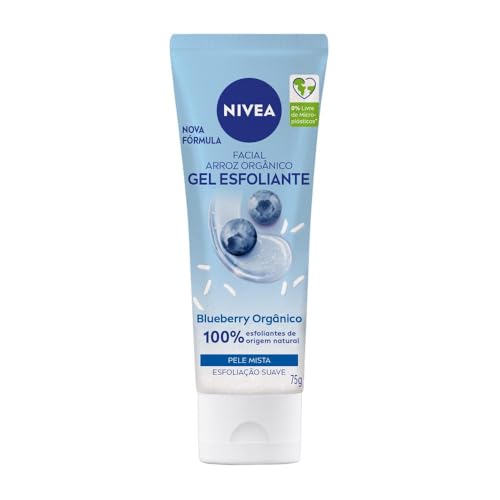 NIVEA Gel Esfoliante Facial Refrescante 75ml - Limpeza profunda e estimulação da renovação celular, contém as vitaminas E e B5, remove as células mortas sem causar irritação