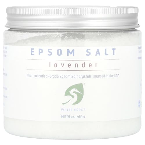 Epsom salt lavender White Egret soulager fatigue muscles et stress