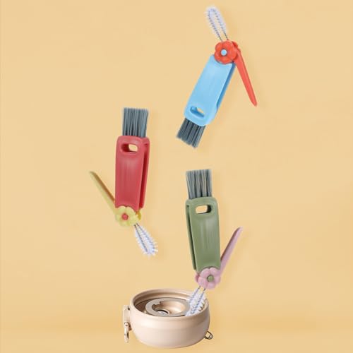 Image of 3 in 1 Cup Lid Cleaning Brush,Portable Cup Lid Cleaner 3 in 1 Multifunctional Crevice Cleaning Brush for Cuplid Bottle Gap Tight Spaces,3 Pcs
