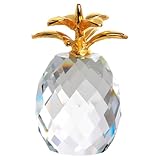 DECHOUS Crystal Pineapple Figurine: Clear Mini Pineapple Statue Decor for Home Table Accents Living Room Office Desk Housewarming
