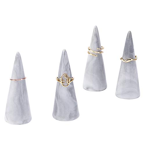 Modern Marble Ring Holder For Nightstand Ceramic Cone Tower Shape Decorative Display Stand For Jewelry Ring/Men Ring Holder 2Pcs Set #TOP5