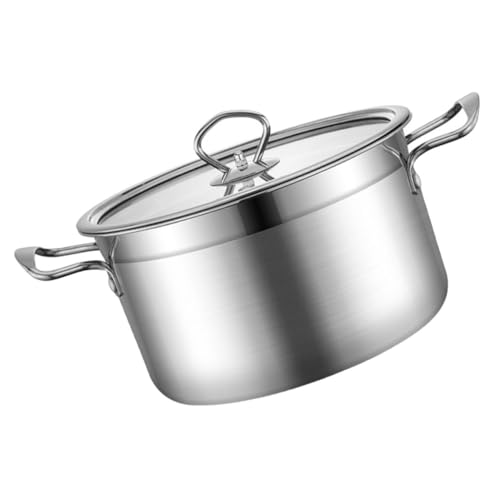 UTHCLO Cacerola Inoxidable Resistente al Calor con Asas Dobles para Cocina Olla para Sopa y Guisos para Inducción y Uso Doméstico