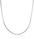BQfife 925 Sterling Silver 1MM Snake Chain Pendant Adjustable Necklace,Flattened Flexible Italian Snake Chain Necklace 16-30 Hypoallergenic Gift For Women (18IN)