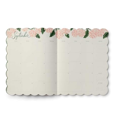 Cuaderno escolar 2026-2027 de hortensia rosa con agenda de citas y costuras para clases 4