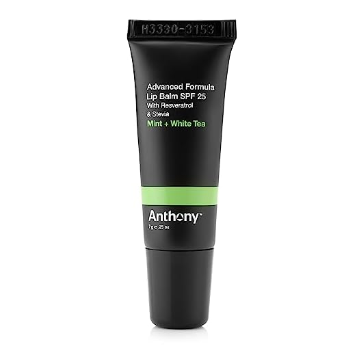 Anthony 25 SPF Lip Balm with Sunscreen for Lips – Contains Green Tea Extract, Shea Butter & Vitamin E – Moisturizing Repair Care Treatment for Chapped & Dry Lips – Mint & White Tea Flavor