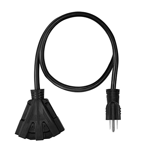 Image of 1FT 12 /3 Outdoor Heavy Duty Extension Cord with 3 Outlet Waterproof
