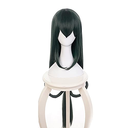 Boku No Hero Academia Tsuyu Asui Parrucca Lunga Verde Scuro Cosplay Costume My Hero Academia Capelli Sintetici Donne Parrucche Per Feste - 6