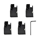 Adjustable Bed Risers 4 Pack, 1.97 Inch Black Furniture Risers with Screw Clamp, Fits 0.86'-1.65' Square/Round Legs, Heavy Duty, Supports 1100 Lbs