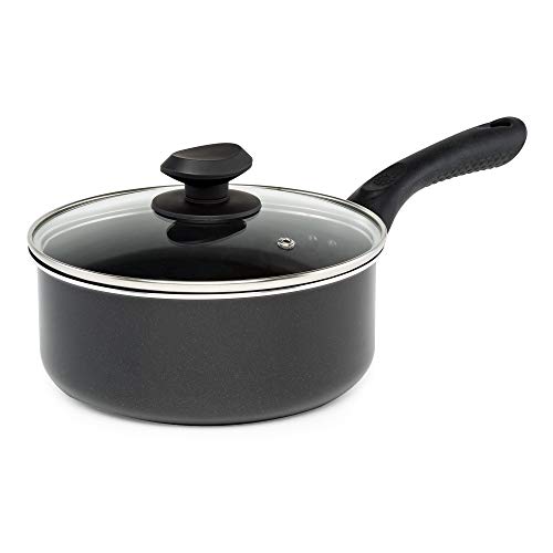 Ecolution Artistry Nonstick Sauce Pan, Easy To Clean, Comfortable Handle, Even Heating, Dishwasher Safe Pots and Pans, 3-Quart, Black