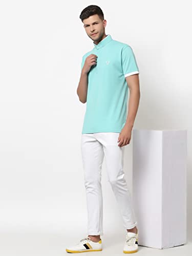 Image of UZARUS Men's Solid Cotton Regular Fit Polo T-Shirt