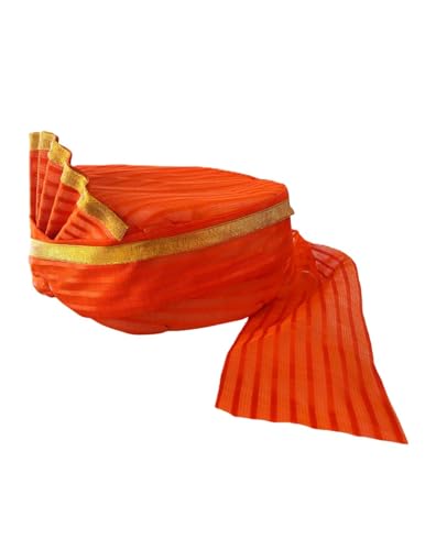 Image of BookMyCostume Traditional Rajasthani Safa & Barati Pagdi Collection - Pre-Stitched Ethnic Turbans, Bandhani /Leheriya Headwear For Weddings, Cultural Folk Dance & Festival Pagdi for Adults