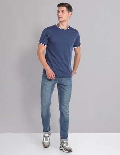 Image of Arvind AD Blue Mid Rise Skinny Fit Jeans