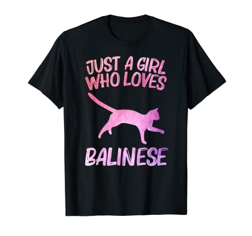Just A Girl Who Loves Balinese Regalo para mujeres Feline Cat Pet Camiseta