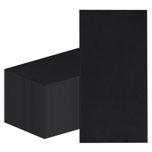 100Pcs Disposable Black Napkins Disposable Guest Black Paper Napkins Hand Towels for Kitchen Party Wedding Bathroom or Any Celebration Occasion