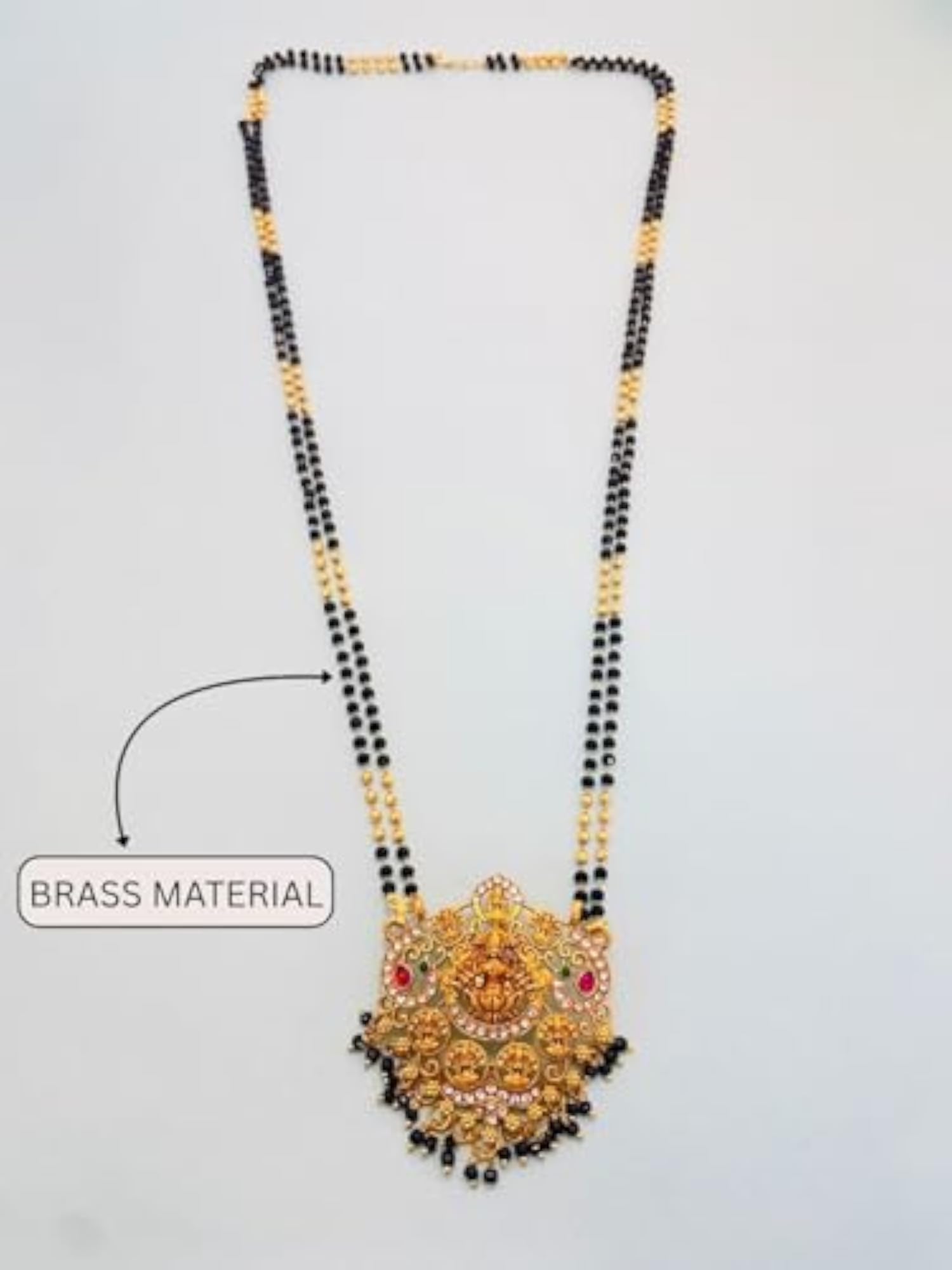 Women's Gold Plated Brass Mangalsutra with Laxmi Pendant