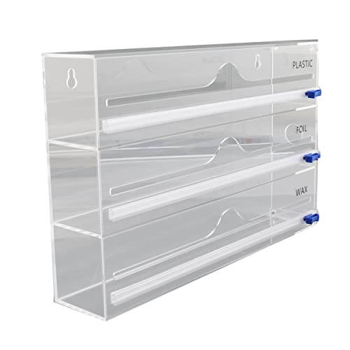 SUDEG Distributeur de Pellicule Plastique, 3 en 1 Boîte de Tri pour Coupe-pellicule Plastique Distributeur de Film Alimentaire pour tiroir de Cuisine/Armoire de Rangement Cover