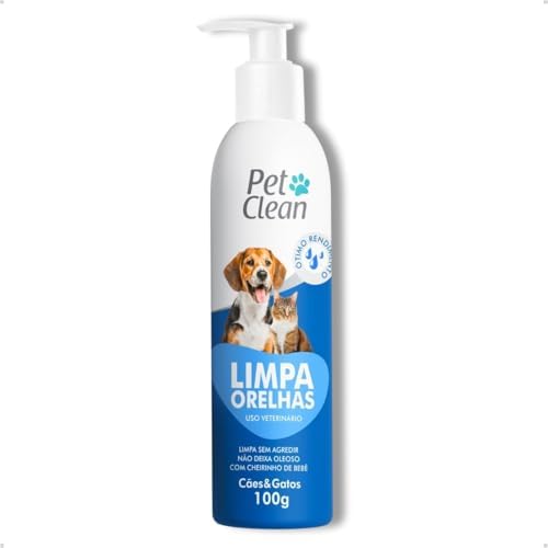 Limpador de Orelhas Pet Clean Cães e Gatos Elimina Odor e Sujeira...