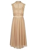 ApartFashion Apart Vestido de cóctel de Encaje y Tul Especial de occasión, Color Carne, L para Mujer