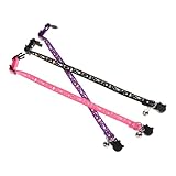 COSMEVIVI 3個 夜光猫首輪 キャットコーン 猫回復首輪 猫草の 棒 猫の首輪ホルダー 猫の首輪と鈴の男の子 ラインストーンの猫の首輪 調節可能な子猫の首輪 鈴を持つ子猫 フィーダ 布