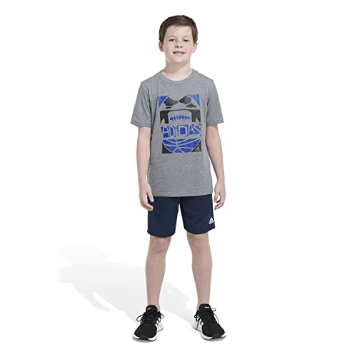 Image of Adidas Boys Short Sleeve T-Shirt Sports Graphic Tee Shirt