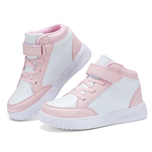 Image of Kids Sneakers Boys Running Shoes Girls High Top Casual Lightweight Classic Adjustable Strap Sneakers