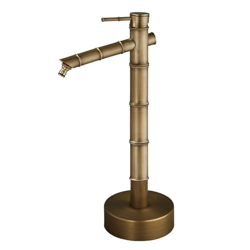 Fontaine d'extérieur réglable en cuivre avec Robinet, Colonne d'eau décorative de 50 cm pour l'irrigation et l'aménagement paysager, Hauteur Amovible pour Une Utilisation personnalisée.