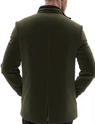 Men's Vintage Corduroy Short Coat,Slim Fit Single Breasted Jacket with Stand Collar,Casual,Stylish,Fall,Winter4