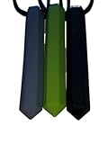 Chewelry Sensory Chew Necklace Chewlery for Teens, Kids or Adults with Autism ADHD Who Need to Stim Chew Bite or Fidget Chewy Aids Help Concentration Biting Bundle 3 Pack (Black Green Grey) - Image 8