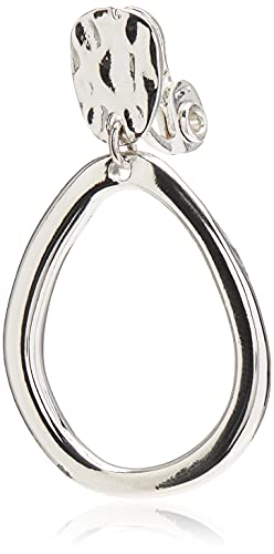 Anne Klein Silver Tone Drop Hoop Clip-on Earrings