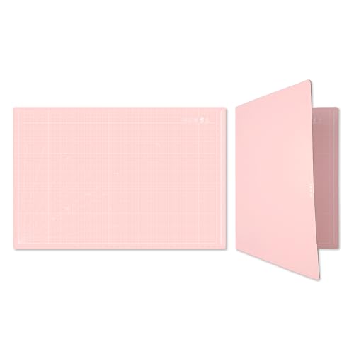 iMAT Flip Cutting Mat Note A1 (Inch Version), 24 x 36 in (60 x 90 cm), Foldable, Ideal for Crafts, Paper Cutting, Large Leather and Cloth Projects, Sketching, Drawing (Rose Pink)