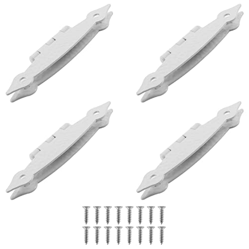 Murtenze 4 Pack 3.5 Inch White Antique H Hinges Cold Rolled Steel Cabinet Hinge Flat Hinges Flush Mount Door Hinges Decorative Hinges For Cabinet Drawer Jewelry Box #TOP1