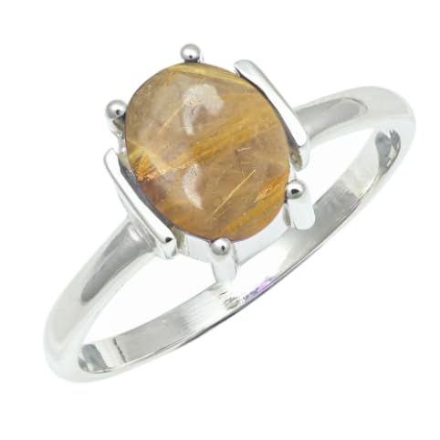 Bague en quartz rutile doré et argent, votre alliée élégance au quotidien