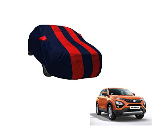 Image of Auto Hub Car Cover Compatible with Tata Harrier with Weather Proof, Mirror Pocket, Triple Stitched, Harrier Car Cover- Navy-Red