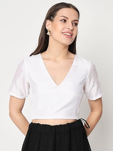 Image of studio rasa Women's Silk Blend Stretchable Blouse for Festive Wedding Party