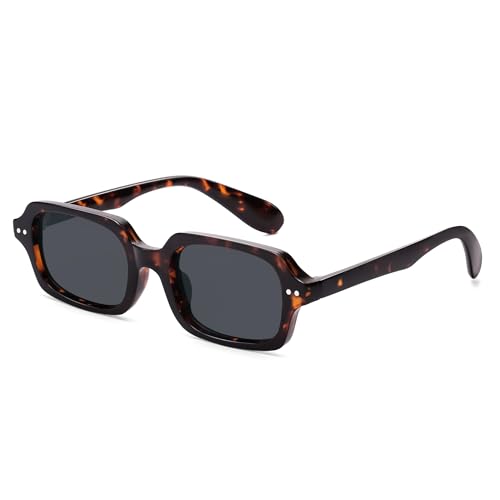 Image of VANLINKER Retro Small Square Sunglasses for Men Women Trendy 90s Rectangle Shades VL9879