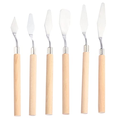 Lurrose 6pièces Grattoirs à Peinture Pelles pour Mélanger Les Couleurs Spatules pour Artistes Fournitures Art Outils pour Peintres