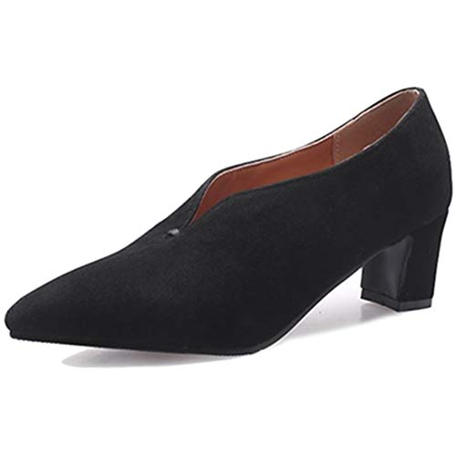 Image of Smilice Women Court Shoes & Mules with Chunky Heels Black
