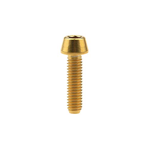 Image of Titanium Ti DIN912 M4 8 10 12 15 20mm Tapered Head Hex Bolts Bicycle Screws Pack of 6 (Gold, M4x15mm)