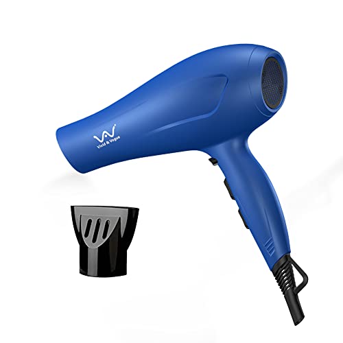 Negative Ionic Hair Dryer 1875W Ceramic Hair Blow Dryer Dc Motor 2 Speed And 3 Heat Settings With Concentrator, Blue #TOP5